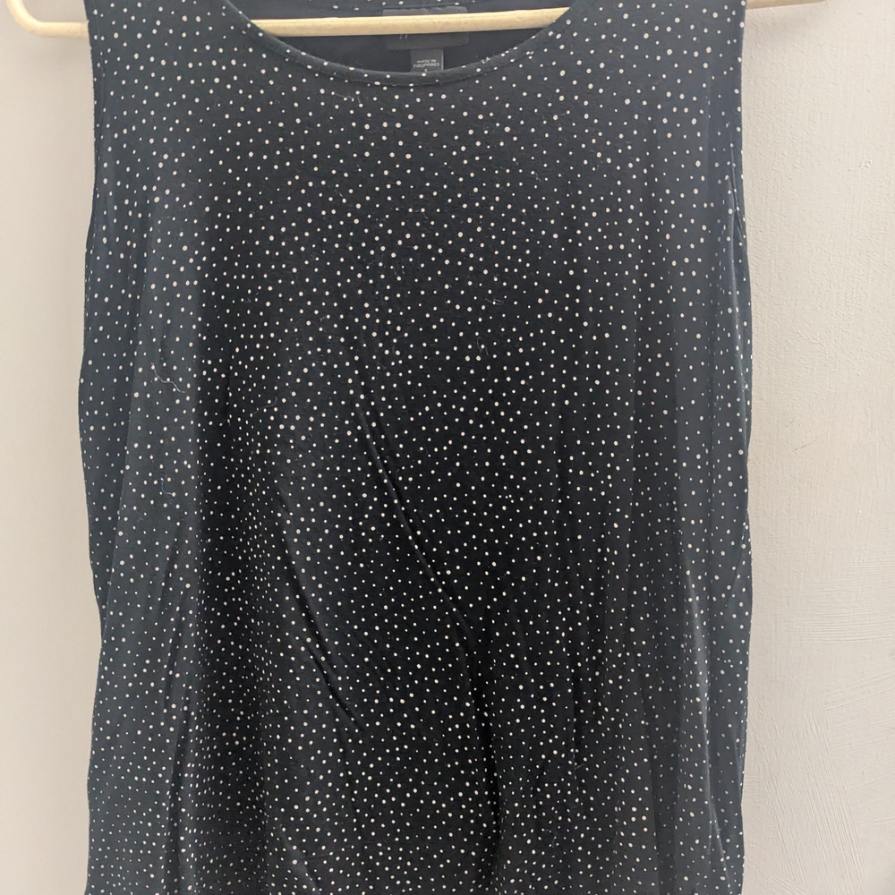 Black and White Sleeveless Top with Scoop Neck J. Jill Small Office Wear